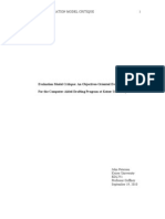 Evaluation Model Critique: An Objectives-Oriented Evaluation For The Computer-Aided Drafting Program at Keiser University