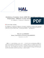 Oxidation of Stainless Steels (AISI 304 and 316) at High Temperature. Influence On The Metallic Substratum