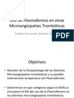 Uso de Plasmaferesis en Microangiopatias Tromboticas