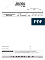 Medication Reconciliation Form: Part of The Medical Record