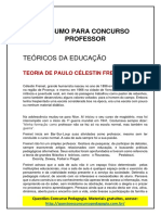 Resumo para Concurso Professor - Célestin Freinet PDF