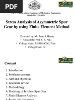 Stress Analysis of Asymmetric Spur Gear by Using Finite Element Method