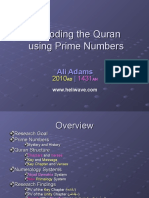 Decoding The Quran Using Prime Numbers