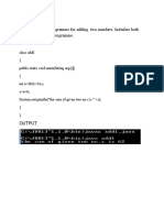 Write A Programme For Adding Two Numbers. Initialize Both The Variables in The Programme