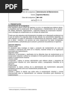 MIF-1304 Administración Del Mantenimiento