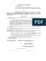 MEMORANDUM OF AGREEMENT (Prime Waters)