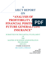 Financial Analysis of Future Generali Life Insurance