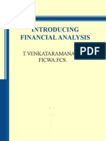 Introducing Financial Analysis: T.Venkataramanan. Ficwa - Fcs