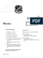 Physics: 2011 Higher School Certificate Half Yearly Examination