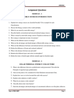 Assignment Questions: Module - 1 Energy Sources Introduction