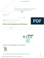 Chave de Instalação Do Windows