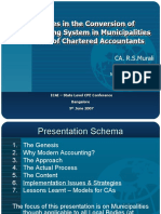 Issues in The Conversion of Accounting System in Municipalities - Role of Chartered Accountants