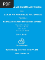 Operation and Maintenance Manual: Parasakti Cement Industries Limited