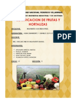 Clasificación de Frutas y Hortalizas