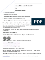 Maths Class 9 Notes For Probability PDF