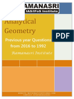 Analytical Geometry Previous Year