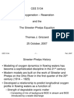 CEE 5134 Deoxygenation - Reaeration and The The Streeter-Phelps Equation