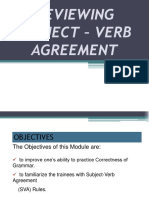 Reviewing Subject - Verb Agreement