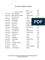 2018 JV&VSoftball Schedule