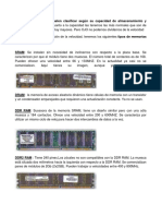 Tipos de Memoria RAM