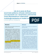 Efecto Bactericida de La Savia de Musa Acuminata (Plátano) Utilizada Individualmente y en Asociación Con Kanamicina y Etionamida Contra Mycobacterium Tuberculosis