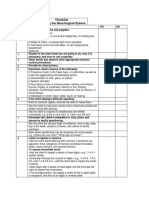 Checklist Assessing The Neurological System: S.No Steps YES NO