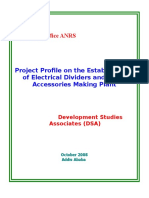 Investment Office ANRS: Project Profile On The Establishment of Electrical Dividers and Other Accessories Making Plant