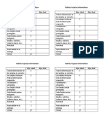 Rubrica Tarjetas Informativas