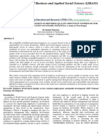 IMPACT OF EMPLOYEE INVOLVEMENT ON PROVIDING QUALITY SERVICES IN TOURISM SECTOR FOR DEVELOPING NATION'S ECONOMIC POTENTIAL-A Study On West Bengal