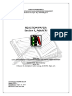 Reaction Paper: Section 1, Article XII: Bonifacio ST., Baguio City, 2600 Philippines