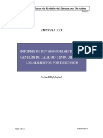 ISO 22000 - Anexo 5 - Informe de Revisión Por Dirección