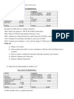 Balanço Da Cia Relâmpago em 31