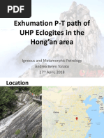 Exhumation P-T Path of UHP Eclogites in The