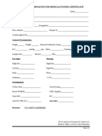 Proforma For Medical Certificate