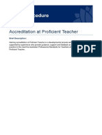 Accreditation at Proficient Teacher Procedures