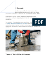 Workability of Concrete