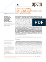 Diabetes Mellitus Caused by Secondary Hemochromatosis After Multiple Blood Transfusions in 2 Patients With Severe Aplastic Anemia