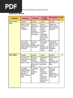 Teamwork Rubric: This Rubric May Be Used For Self-Assessment and Peer Feedback