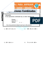 Ficha de Operaciones Combinadas Ejercicios para Segundo de Primaria