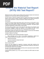 Material Test Report