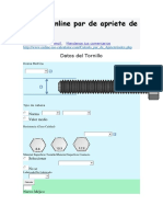 Calculo Online Par de Apriete de Tornillos