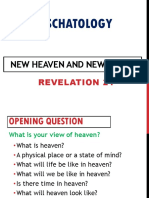 Eschatology - New Heavens and New Earth