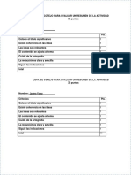 Lista de Cotejo para Evaluar Un Resumen