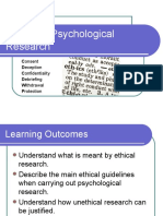 Ethical Issues in Psychological Research