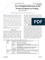 A Critical Review of Empirical Research On The Effect(s) of Written Feedback On Writing