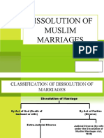 Dissolution of Muslim Marriages