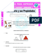 Ficha La Materia y Sus Propiedades para Quinto de Primaria