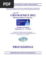 12th CRYOGENICS 2012 IIR International Conference Dresden Germany