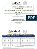 Boletín Agrometeorólogico Nº32018-Registro de Horas Frío Del Mes de Julio