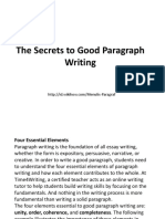 The Secrets To Good Paragraph Writing